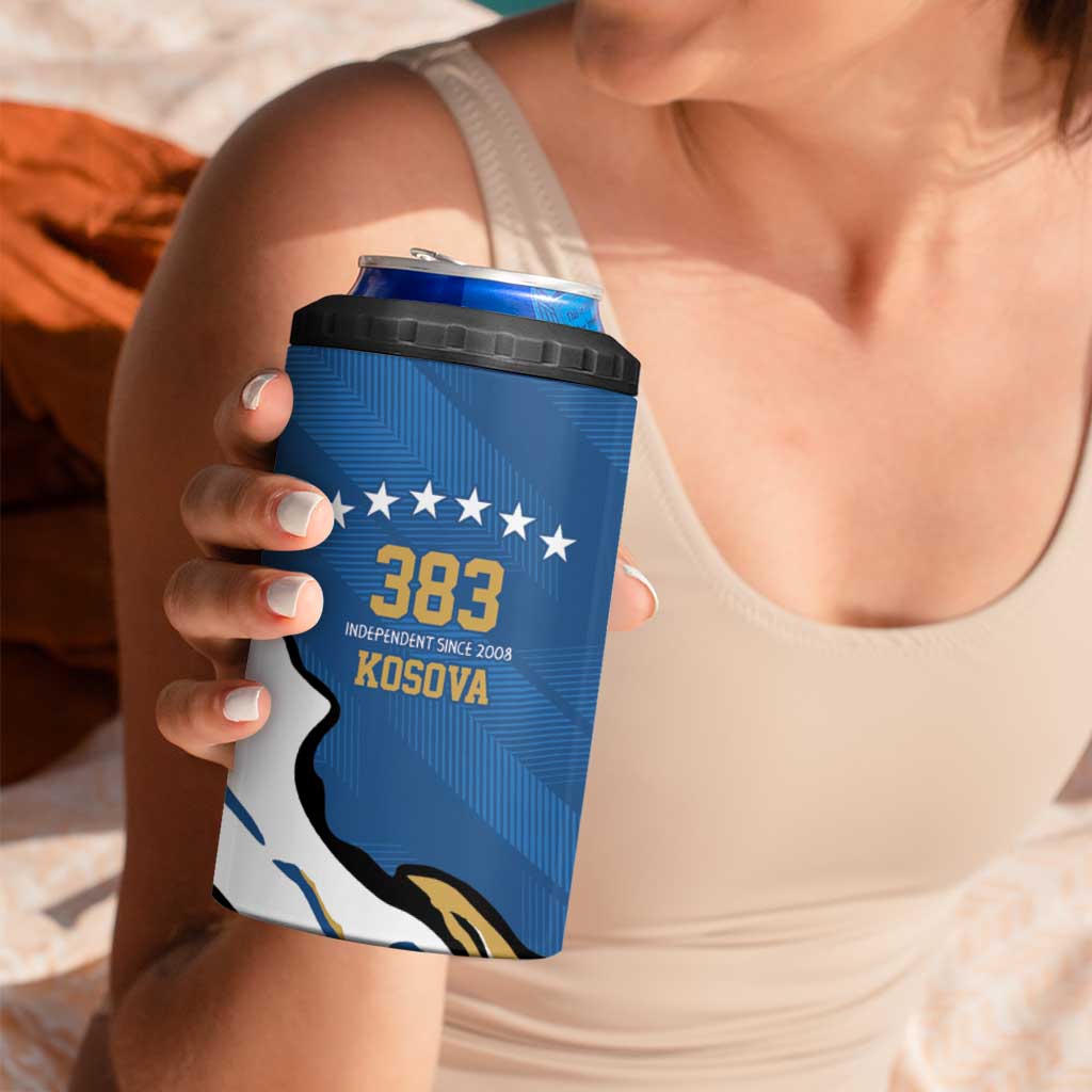 Personalized Kosova Nje Komb Nje Gjak 4 in 1 Can Cooler Tumbler Kosova 383 Independent Sice 2008 - Wonder Print Shop