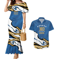 Personalized Kosova Nje Komb Nje Gjak Couples Matching Mermaid Dress and Hawaiian Shirt Kosova 383 Independent Sice 2008 - Wonder Print Shop