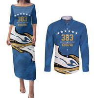 Personalized Kosova Nje Komb Nje Gjak Couples Matching Puletasi and Long Sleeve Button Shirt Kosova 383 Independent Sice 2008 - Wonder Print Shop