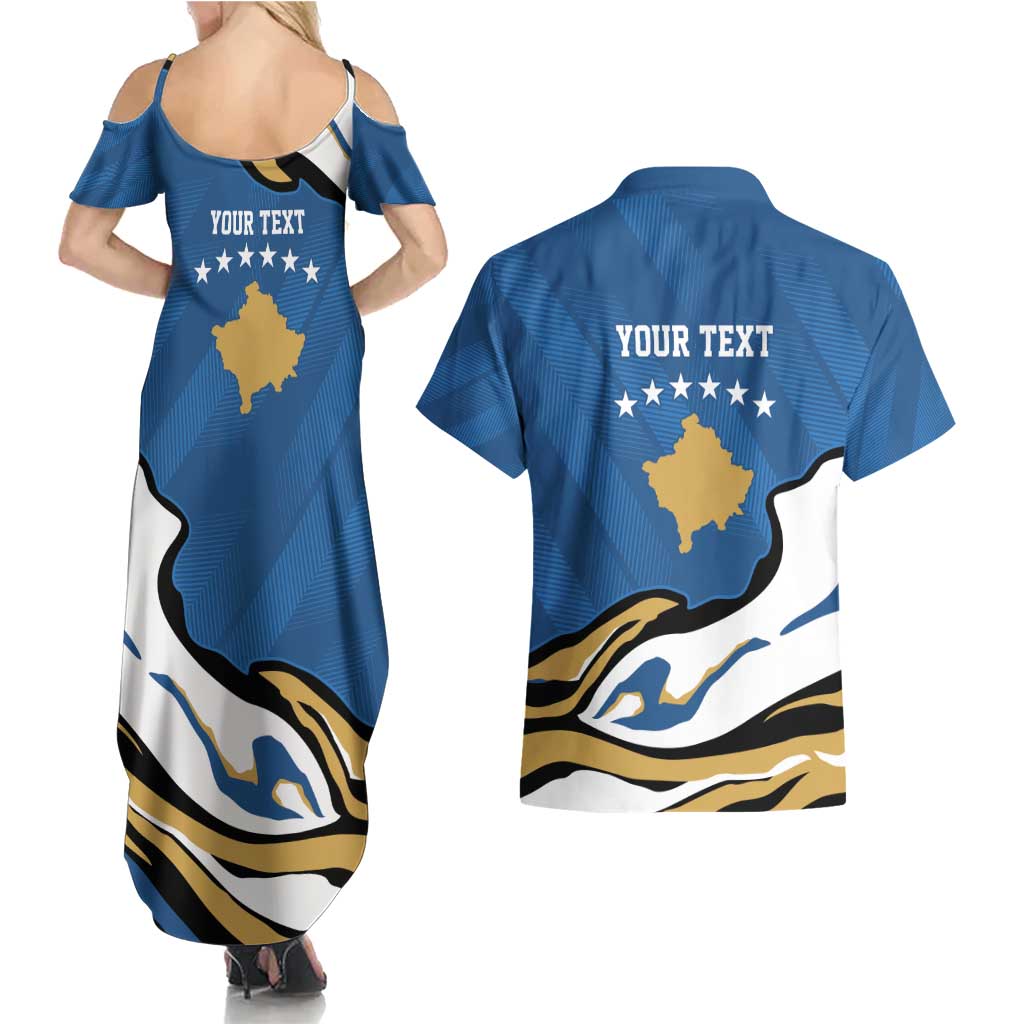 Personalized Kosova Nje Komb Nje Gjak Couples Matching Summer Maxi Dress and Hawaiian Shirt Kosova 383 Independent Sice 2008 - Wonder Print Shop