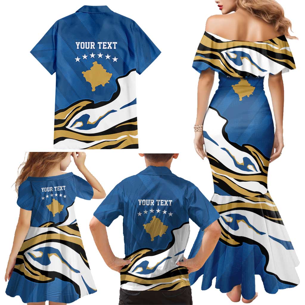 Personalized Kosova Nje Komb Nje Gjak Family Matching Mermaid Dress and Hawaiian Shirt Kosova 383 Independent Sice 2008 - Wonder Print Shop