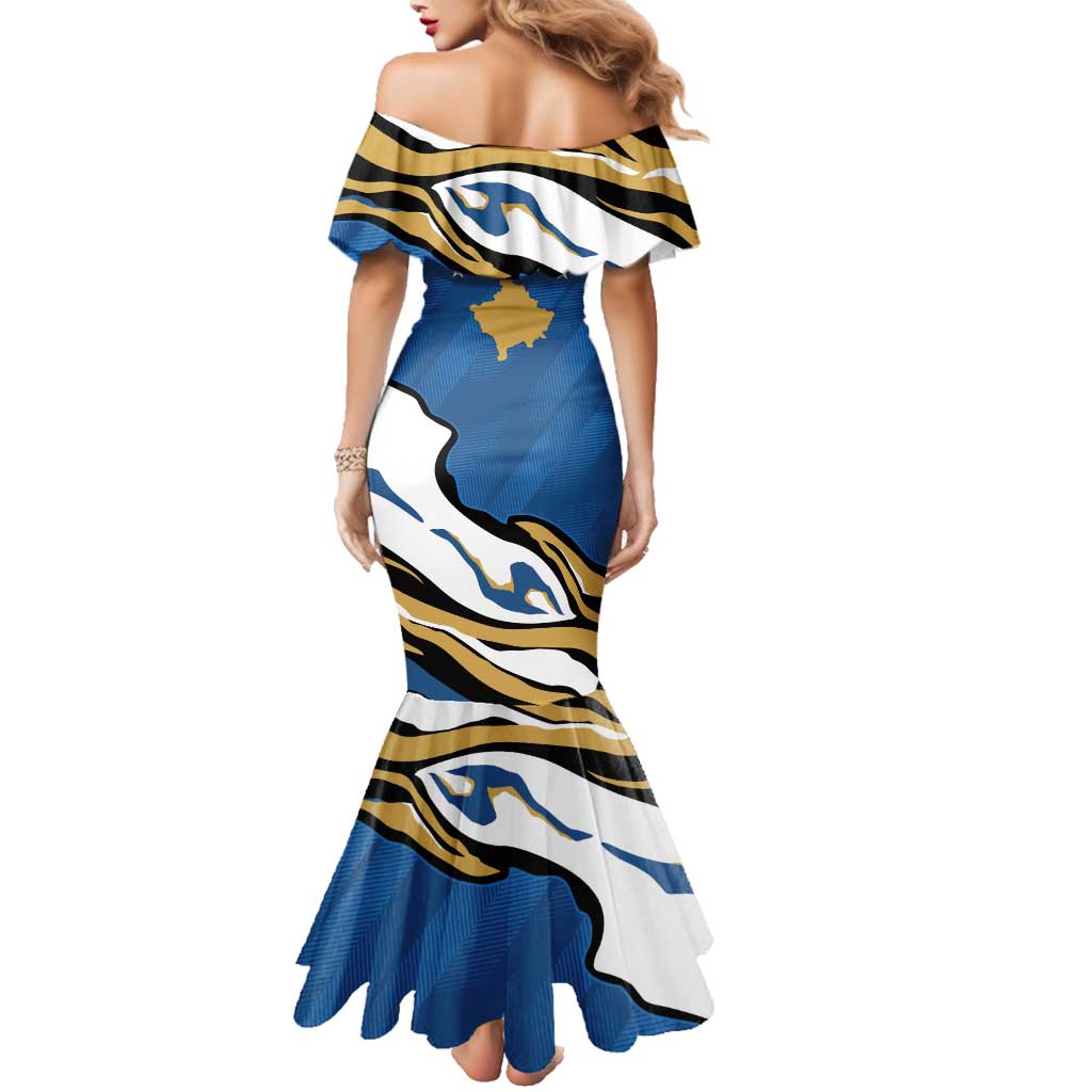 Personalized Kosova Nje Komb Nje Gjak Family Matching Mermaid Dress and Hawaiian Shirt Kosova 383 Independent Sice 2008 - Wonder Print Shop