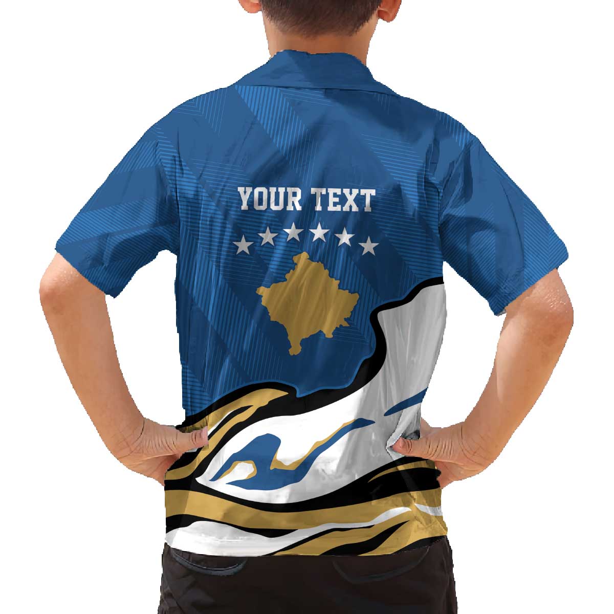 Personalized Kosova Nje Komb Nje Gjak Family Matching Off The Shoulder Long Sleeve Dress and Hawaiian Shirt Kosova 383 Independent Sice 2008 - Wonder Print Shop