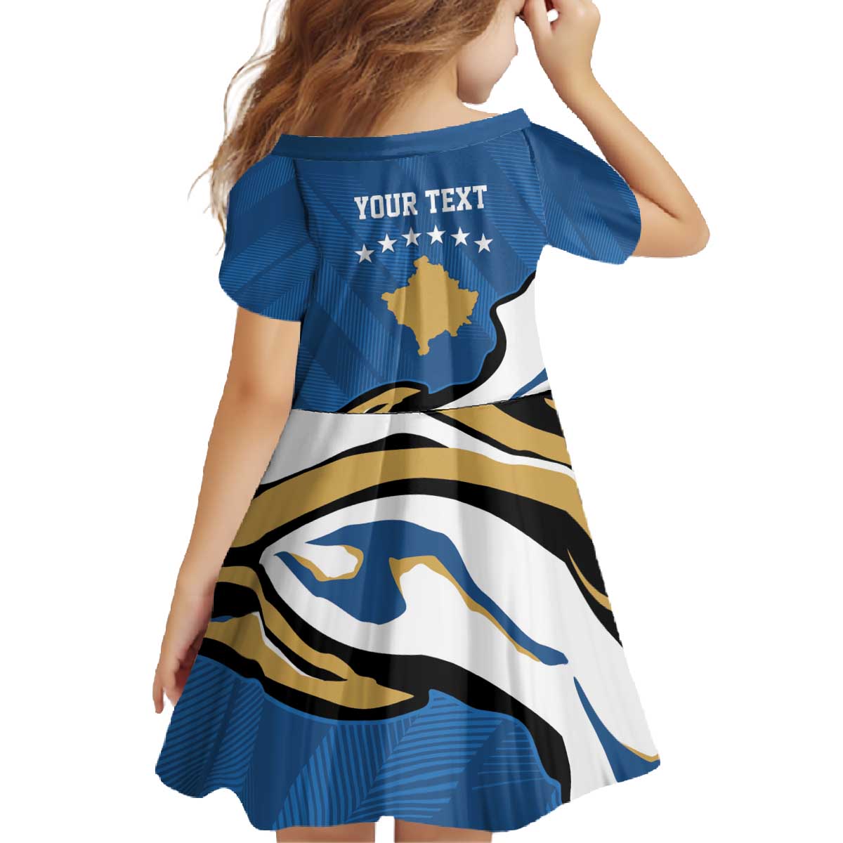 Personalized Kosova Nje Komb Nje Gjak Family Matching Off The Shoulder Long Sleeve Dress and Hawaiian Shirt Kosova 383 Independent Sice 2008 - Wonder Print Shop