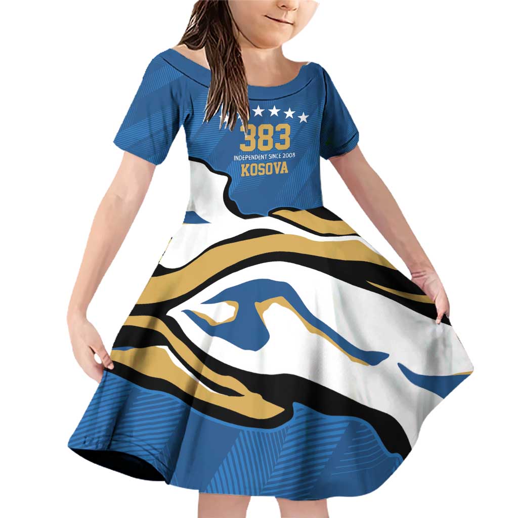 Personalized Kosova Nje Komb Nje Gjak Family Matching Off Shoulder Short Dress and Hawaiian Shirt Kosova 383 Independent Sice 2008 - Wonder Print Shop