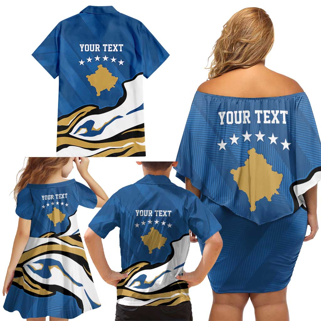 Personalized Kosova Nje Komb Nje Gjak Family Matching Off Shoulder Short Dress and Hawaiian Shirt Kosova 383 Independent Sice 2008 - Wonder Print Shop