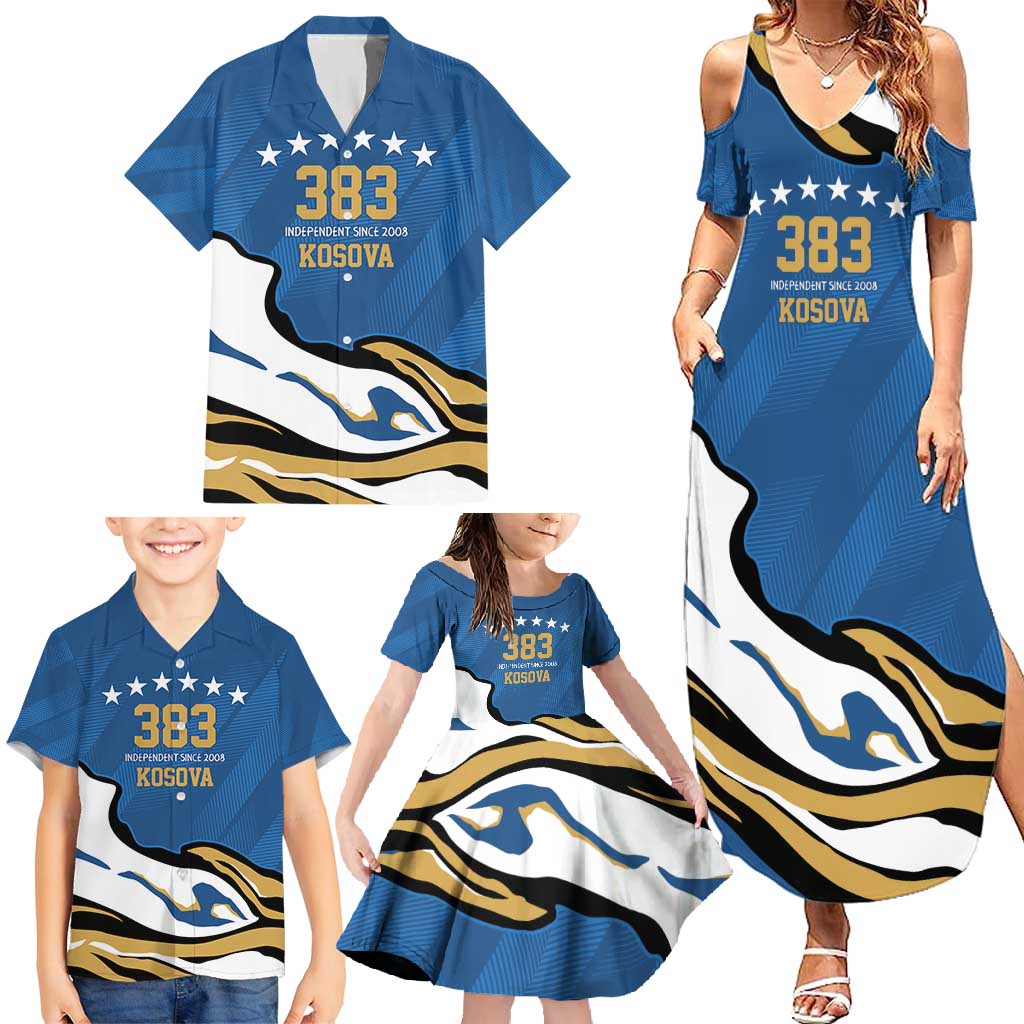 Personalized Kosova Nje Komb Nje Gjak Family Matching Summer Maxi Dress and Hawaiian Shirt Kosova 383 Independent Sice 2008 - Wonder Print Shop