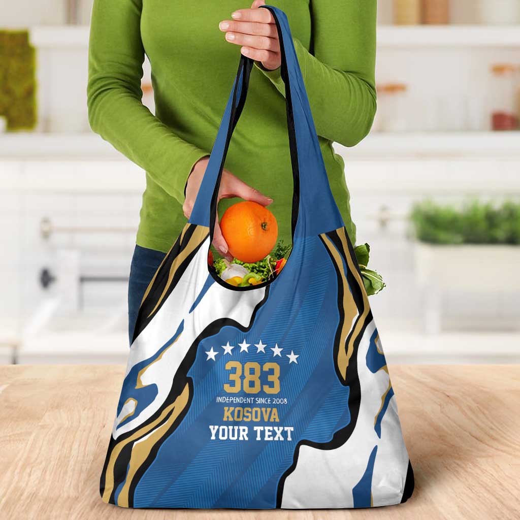 Personalized Kosova Nje Komb Nje Gjak Grocery Bag Kosova 383 Independent Sice 2008 - Wonder Print Shop