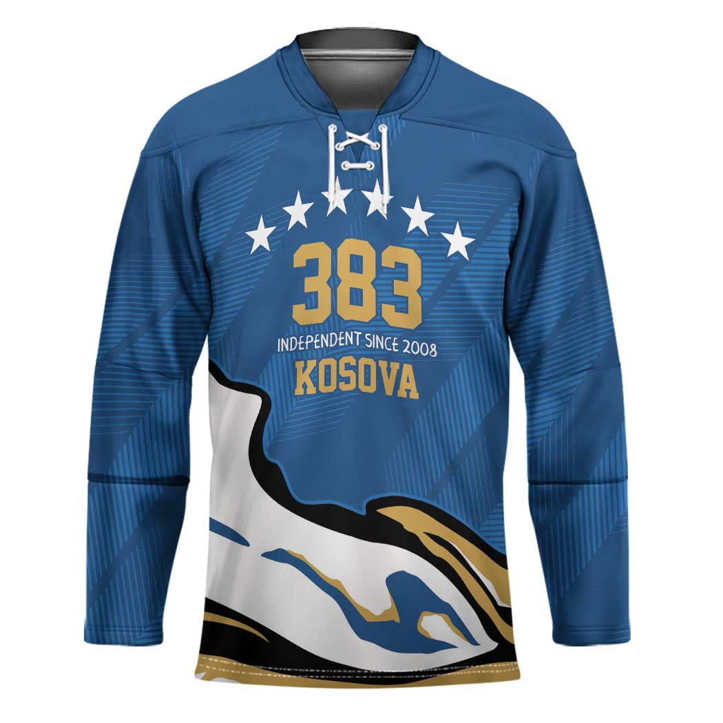 Personalized Kosova Nje Komb Nje Gjak Hockey Jersey Kosova 383 Independent Sice 2008 - Wonder Print Shop