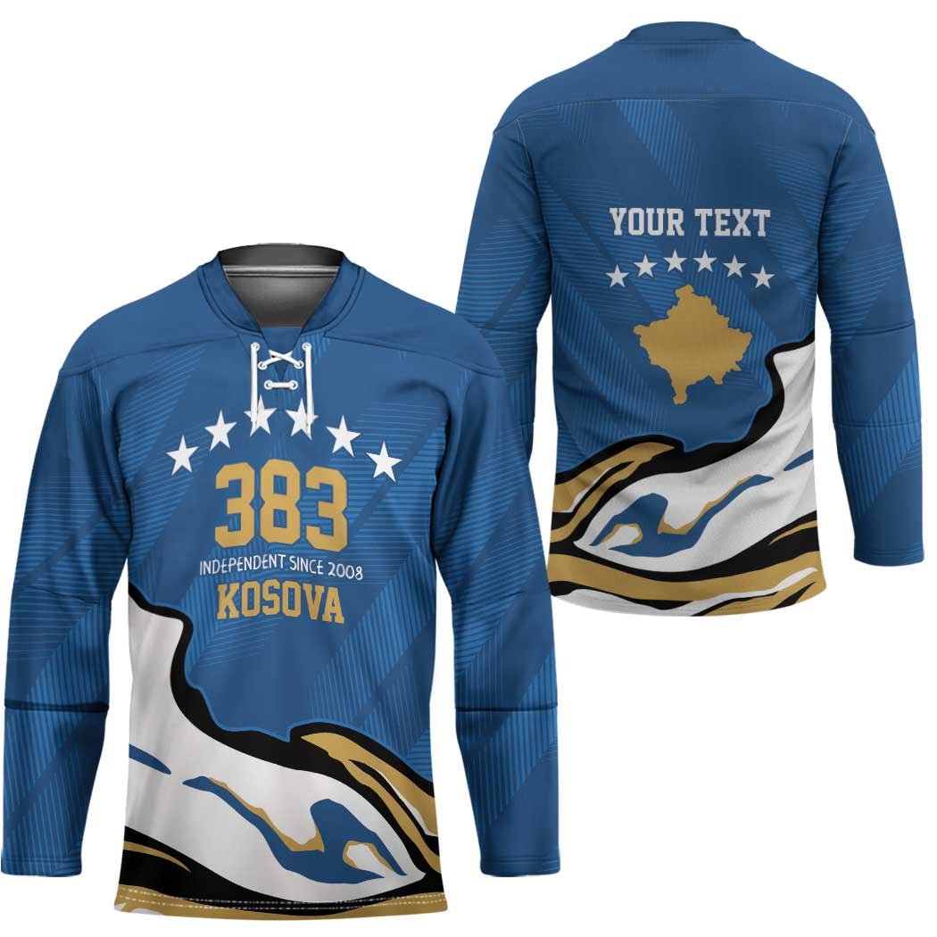 Personalized Kosova Nje Komb Nje Gjak Hockey Jersey Kosova 383 Independent Sice 2008 - Wonder Print Shop