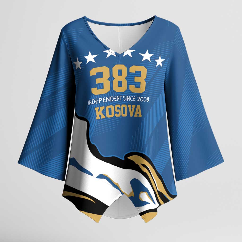 Personalized Kosova Nje Komb Nje Gjak Kimono Sleeve Blouse Kosova 383 Independent Sice 2008 - Wonder Print Shop