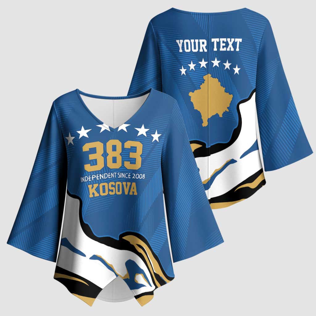 Personalized Kosova Nje Komb Nje Gjak Kimono Sleeve Blouse Kosova 383 Independent Sice 2008 - Wonder Print Shop