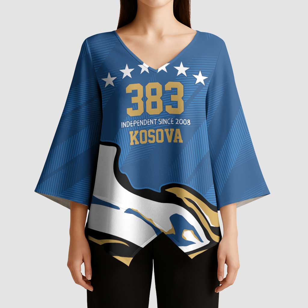 Personalized Kosova Nje Komb Nje Gjak Kimono Sleeve Blouse Kosova 383 Independent Sice 2008 - Wonder Print Shop