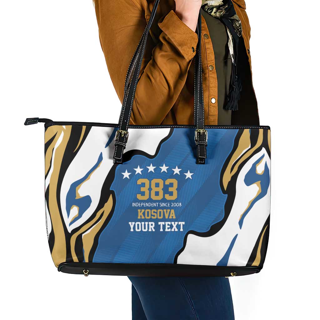 Personalized Kosova Nje Komb Nje Gjak Leather Tote Bag Kosova 383 Independent Sice 2008 - Wonder Print Shop