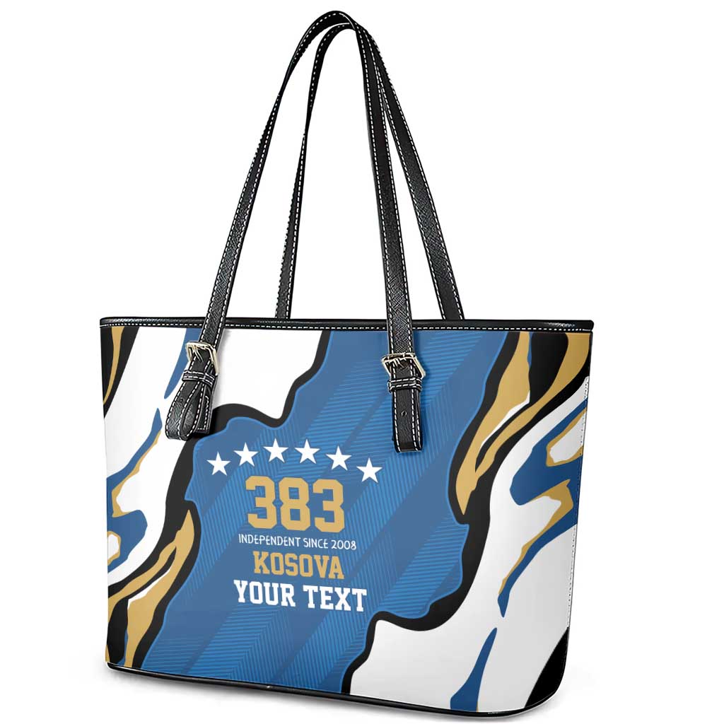 Personalized Kosova Nje Komb Nje Gjak Leather Tote Bag Kosova 383 Independent Sice 2008 - Wonder Print Shop