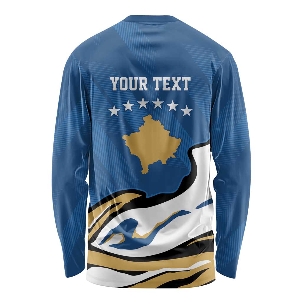 Personalized Kosova Nje Komb Nje Gjak Long Sleeve Shirt Kosova 383 Independent Sice 2008 - Wonder Print Shop