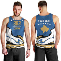 Personalized Kosova Nje Komb Nje Gjak Men Tank Top Kosova 383 Independent Sice 2008 - Wonder Print Shop