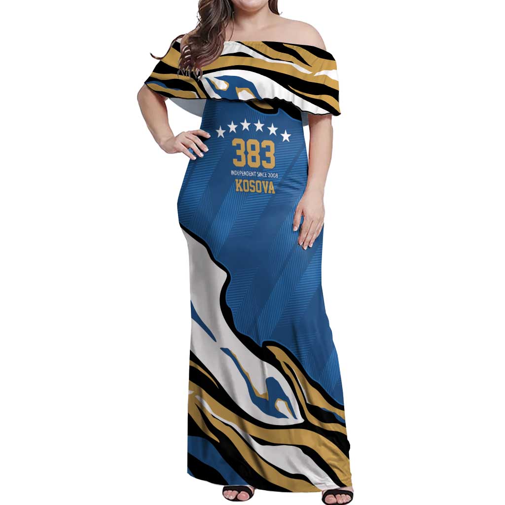 Personalized Kosova Nje Komb Nje Gjak Off Shoulder Maxi Dress Kosova 383 Independent Sice 2008 - Wonder Print Shop