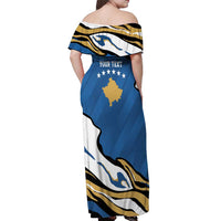 Personalized Kosova Nje Komb Nje Gjak Off Shoulder Maxi Dress Kosova 383 Independent Sice 2008 - Wonder Print Shop