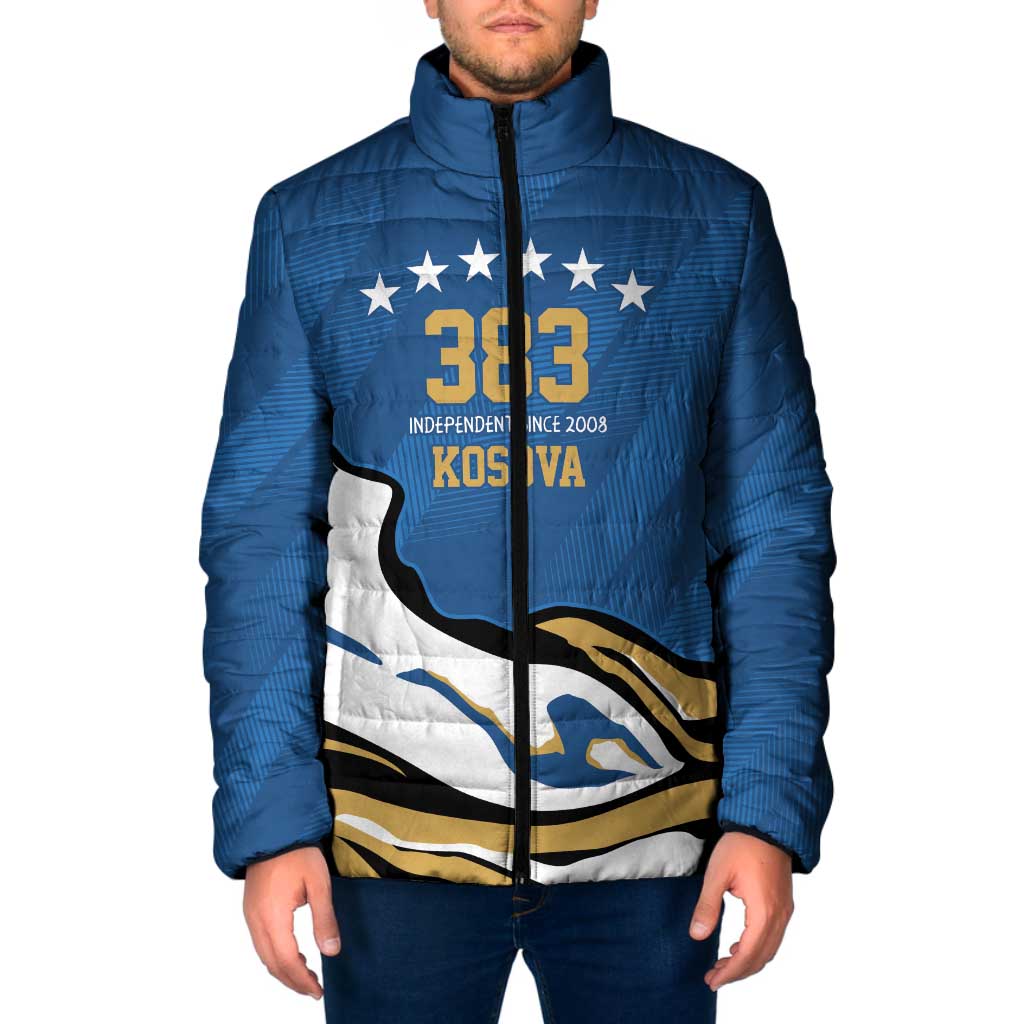 Personalized Kosova Nje Komb Nje Gjak Padded Jacket Kosova 383 Independent Sice 2008 - Wonder Print Shop