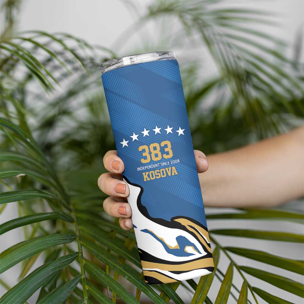 Personalized Kosova Nje Komb Nje Gjak Skinny Tumbler Kosova 383 Independent Sice 2008 - Wonder Print Shop