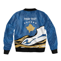 Personalized Kosova Nje Komb Nje Gjak Sleeve Zip Bomber Jacket Kosova 383 Independent Sice 2008 - Wonder Print Shop