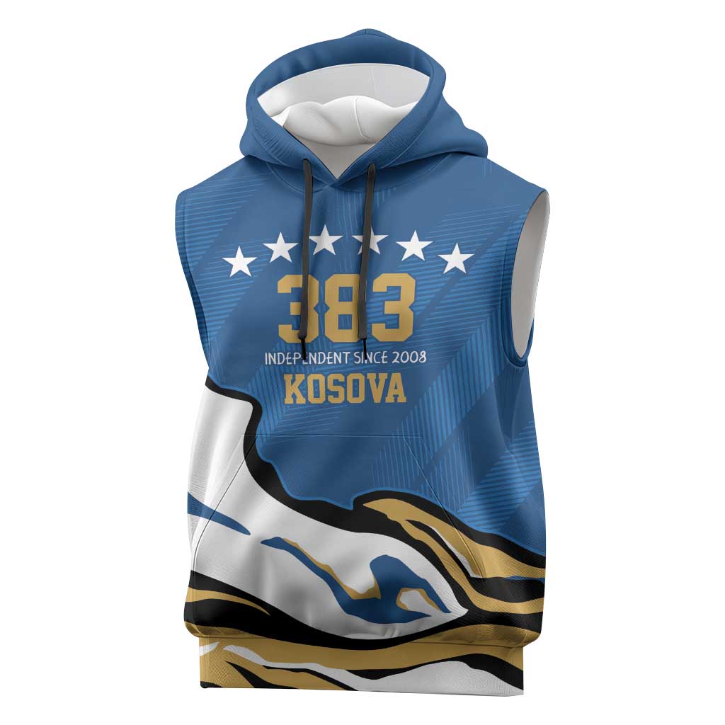 Personalized Kosova Nje Komb Nje Gjak Sleeveless Hoodie Kosova 383 Independent Sice 2008 - Wonder Print Shop