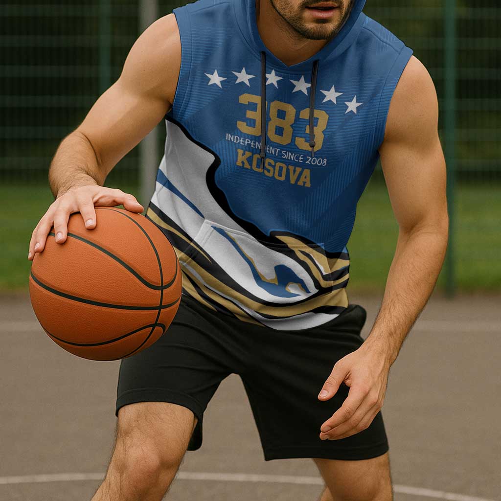 Personalized Kosova Nje Komb Nje Gjak Sleeveless Hoodie Kosova 383 Independent Sice 2008 - Wonder Print Shop