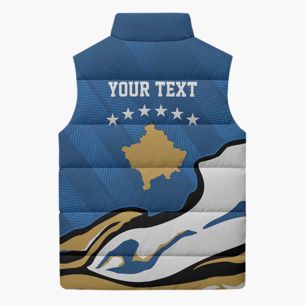 Personalized Kosova Nje Komb Nje Gjak Sleeveless Puffer Jacket Kosova 383 Independent Sice 2008 - Wonder Print Shop