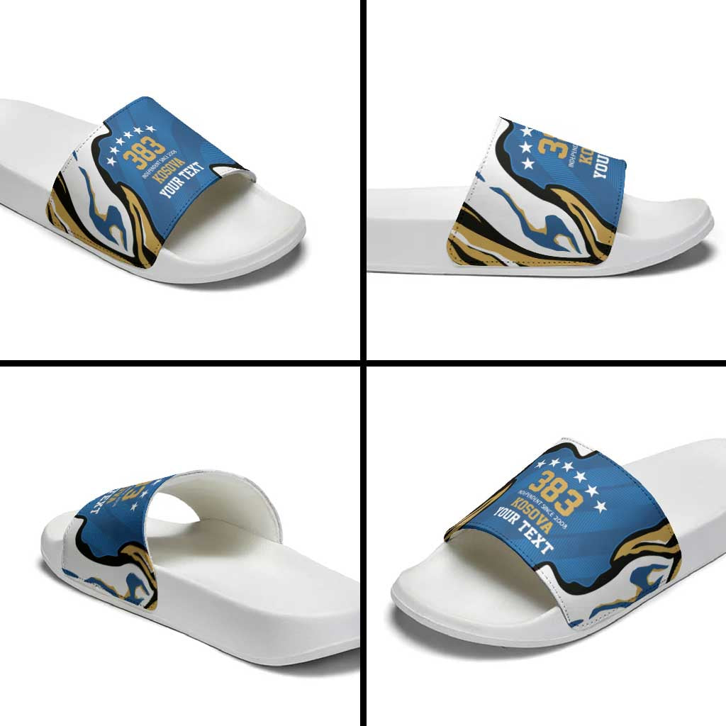 Personalized Kosova Nje Komb Nje Gjak Slide Sandals Kosova 383 Independent Sice 2008 - Wonder Print Shop