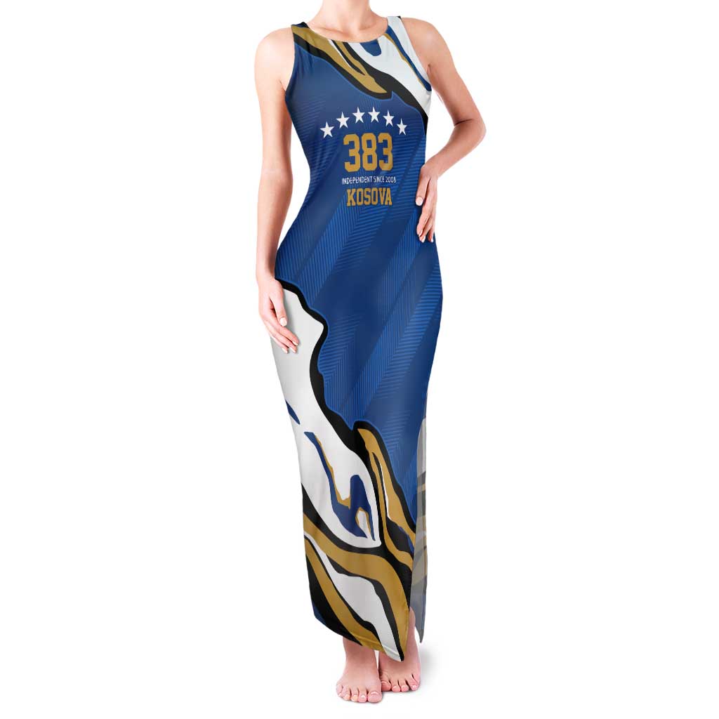 Personalized Kosova Nje Komb Nje Gjak Tank Maxi Dress Kosova 383 Independent Sice 2008 - Wonder Print Shop