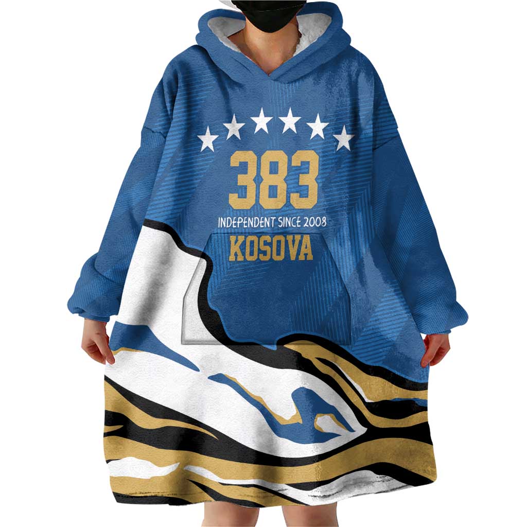 Personalized Kosova Nje Komb Nje Gjak Wearable Blanket Hoodie Kosova 383 Independent Sice 2008 - Wonder Print Shop