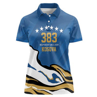 Personalized Kosova Nje Komb Nje Gjak Women Polo Shirt Kosova 383 Independent Sice 2008 - Wonder Print Shop