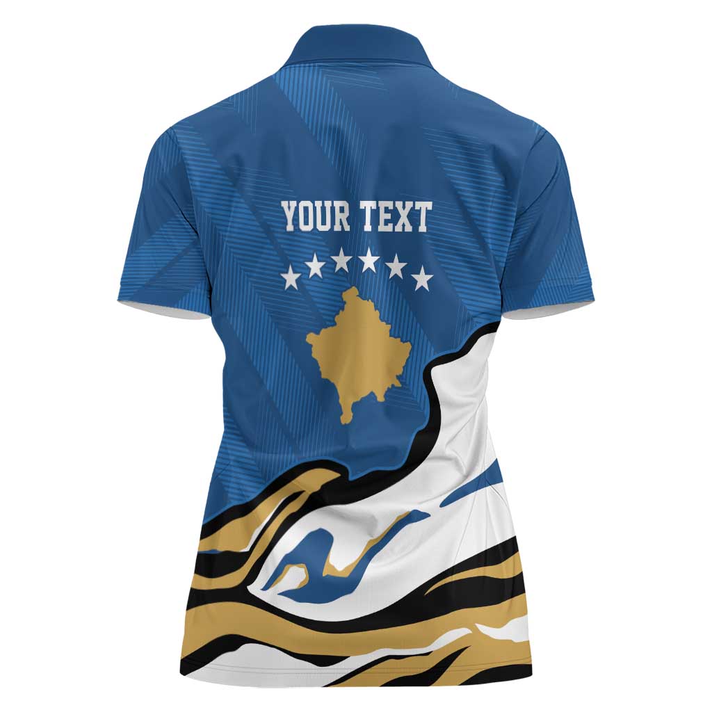 Personalized Kosova Nje Komb Nje Gjak Women Polo Shirt Kosova 383 Independent Sice 2008 - Wonder Print Shop