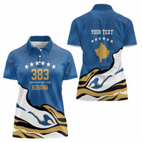 Personalized Kosova Nje Komb Nje Gjak Women Polo Shirt Kosova 383 Independent Sice 2008 - Wonder Print Shop