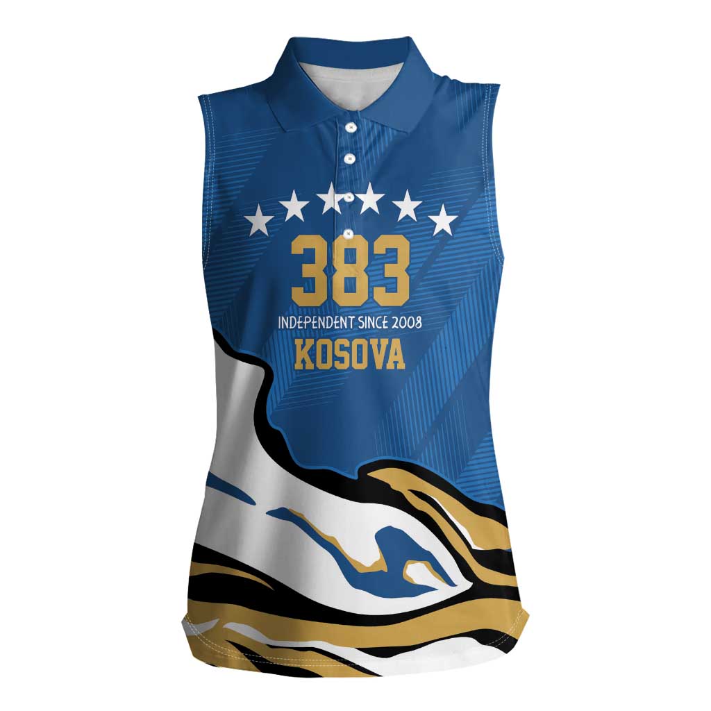 Personalized Kosova Nje Komb Nje Gjak Women Sleeveless Polo Shirt Kosova 383 Independent Sice 2008 - Wonder Print Shop