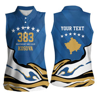 Personalized Kosova Nje Komb Nje Gjak Women Sleeveless Polo Shirt Kosova 383 Independent Sice 2008 - Wonder Print Shop