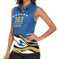 Personalized Kosova Nje Komb Nje Gjak Women Sleeveless Polo Shirt Kosova 383 Independent Sice 2008 - Wonder Print Shop