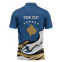 Personalized Kosova Nje Komb Nje Gjak Zipper Polo Shirt Kosova 383 Independent Sice 2008 - Wonder Print Shop