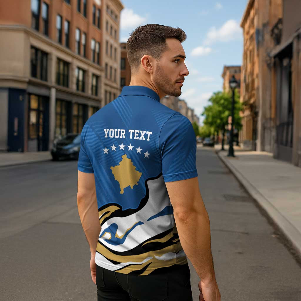 Personalized Kosova Nje Komb Nje Gjak Zipper Polo Shirt Kosova 383 Independent Sice 2008 - Wonder Print Shop