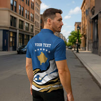 Personalized Kosova Nje Komb Nje Gjak Zipper Polo Shirt Kosova 383 Independent Sice 2008 - Wonder Print Shop