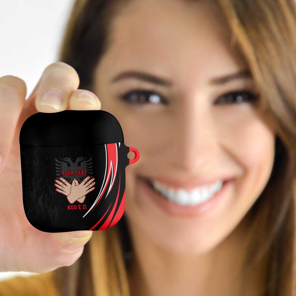 Personalized Shqipe Albania Nation Flag AirPods Case Kuq E Zi Tiranaproud Albanian - Wonder Print Shop