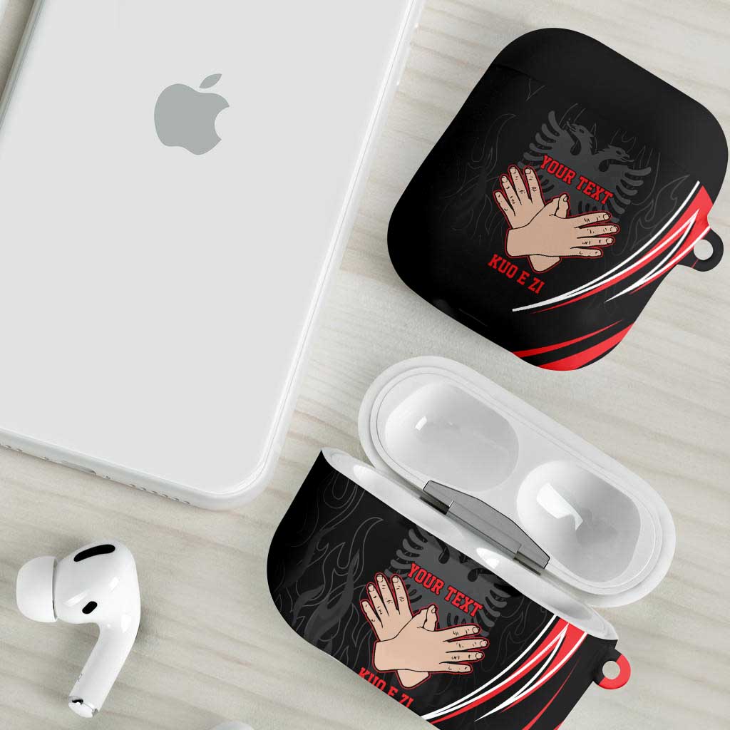 Personalized Shqipe Albania Nation Flag AirPods Case Kuq E Zi Tiranaproud Albanian - Wonder Print Shop