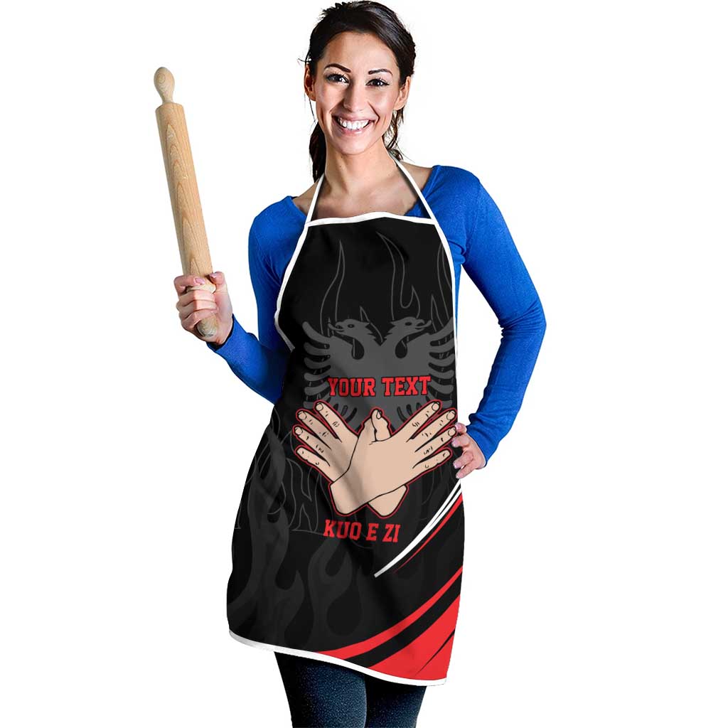 Personalized Shqipe Albania Nation Flag Apron Kuq E Zi Tiranaproud Albanian - Wonder Print Shop