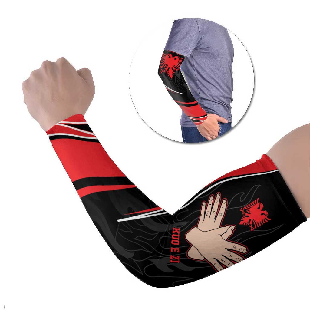 Personalized Shqipe Albania Nation Flag Arm Sleeves Kuq E Zi Tiranaproud Albanian - Wonder Print Shop