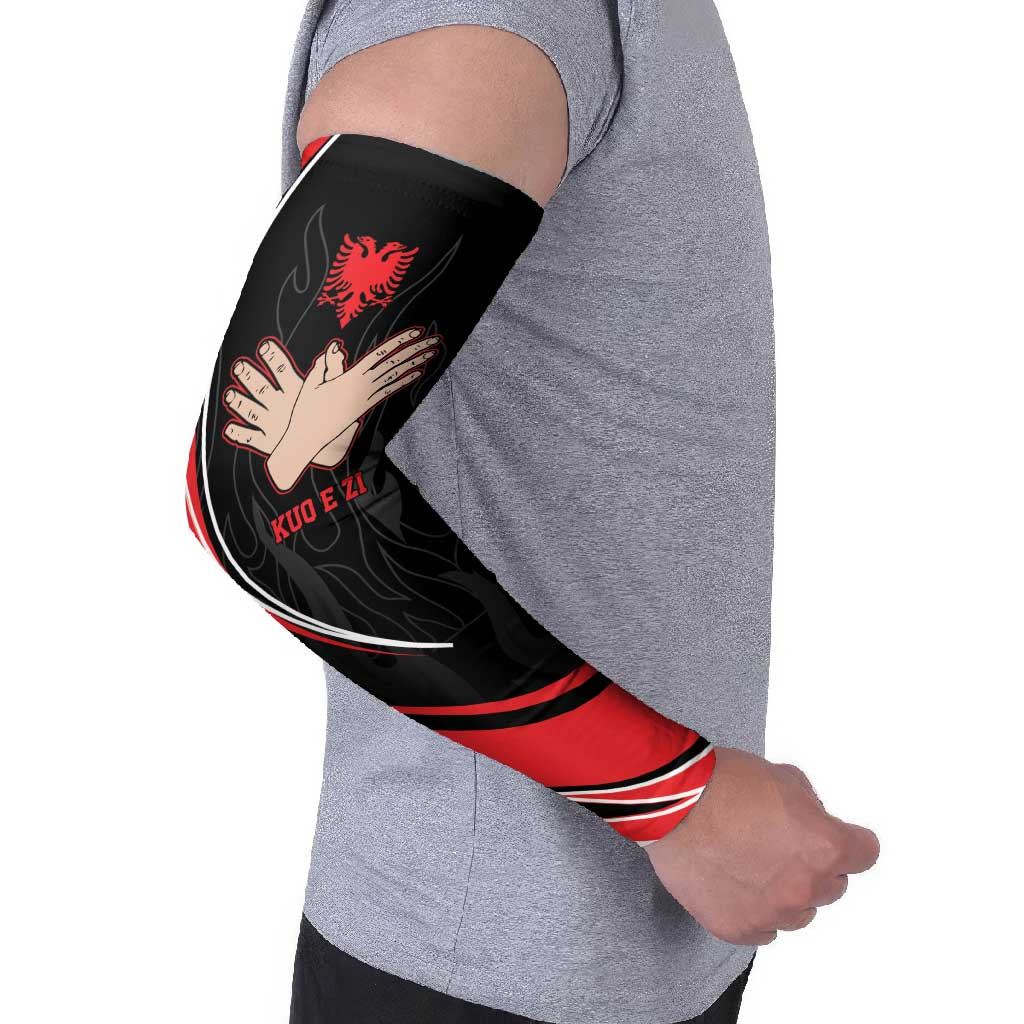 Personalized Shqipe Albania Nation Flag Arm Sleeves Kuq E Zi Tiranaproud Albanian - Wonder Print Shop