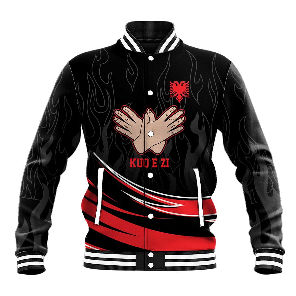 Personalized Shqipe Albania Nation Flag Baseball Jacket Kuq E Zi Tiranaproud Albanian - Wonder Print Shop