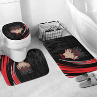 Personalized Shqipe Albania Nation Flag Bathroom Set Kuq E Zi Tiranaproud Albanian - Wonder Print Shop