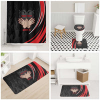 Personalized Shqipe Albania Nation Flag Bathroom Set Kuq E Zi Tiranaproud Albanian - Wonder Print Shop
