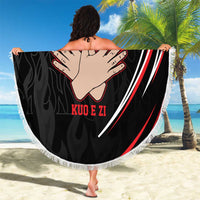 Personalized Shqipe Albania Nation Flag Beach Blanket Kuq E Zi Tiranaproud Albanian - Wonder Print Shop